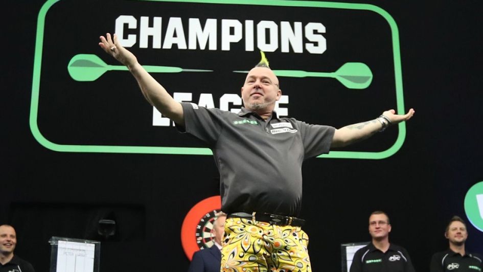 Peter Wright at the Champions League of Darts (Pic: Lawrence Lustig)