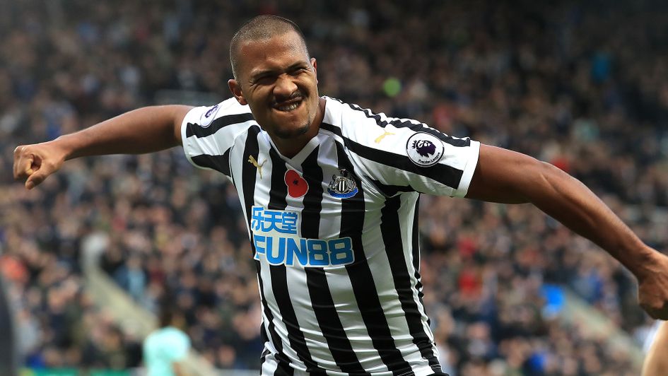 Salomon Rondon shows what it means to him to score his first Premier League goal in a Newcastle shirt