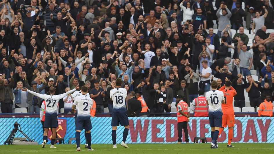 Tottenham celebrate after victory over West Ham