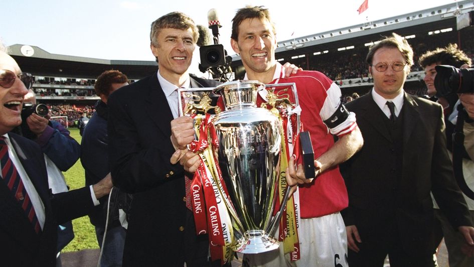 Arsene Wenger wins the Premier League in 1998 - overturning a 12-point deficit from Manchester United