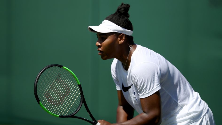 Serena Williams practices ahead of Wimbledon