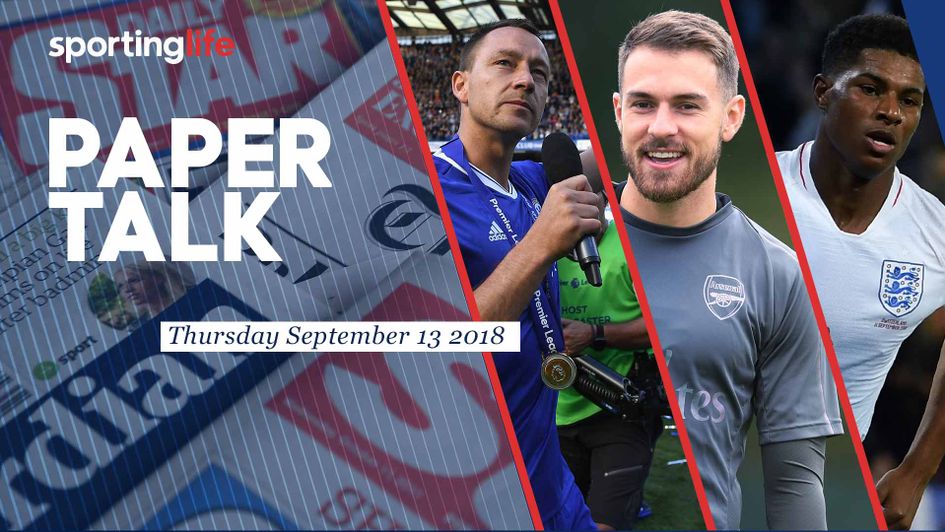 Paper Talk includes Aaron Ramsey, John Terry and Marcus Rashford