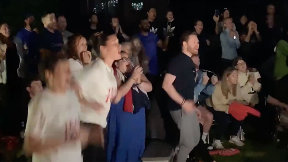 Scroll down to watch the wild scenes in Tom Dean's family garden