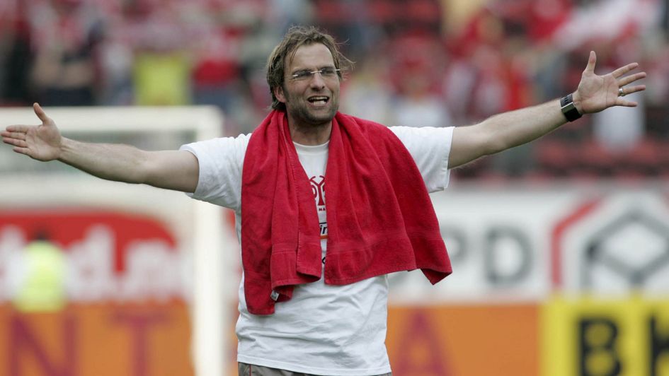 Jurgen Klopp celebrates during his time at Mainz