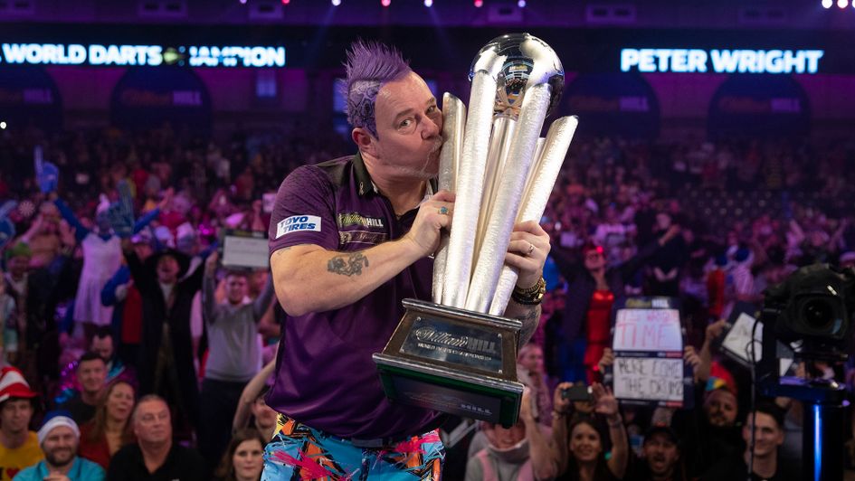 Peter Wright celebrates after winning the PDC World Darts Championship