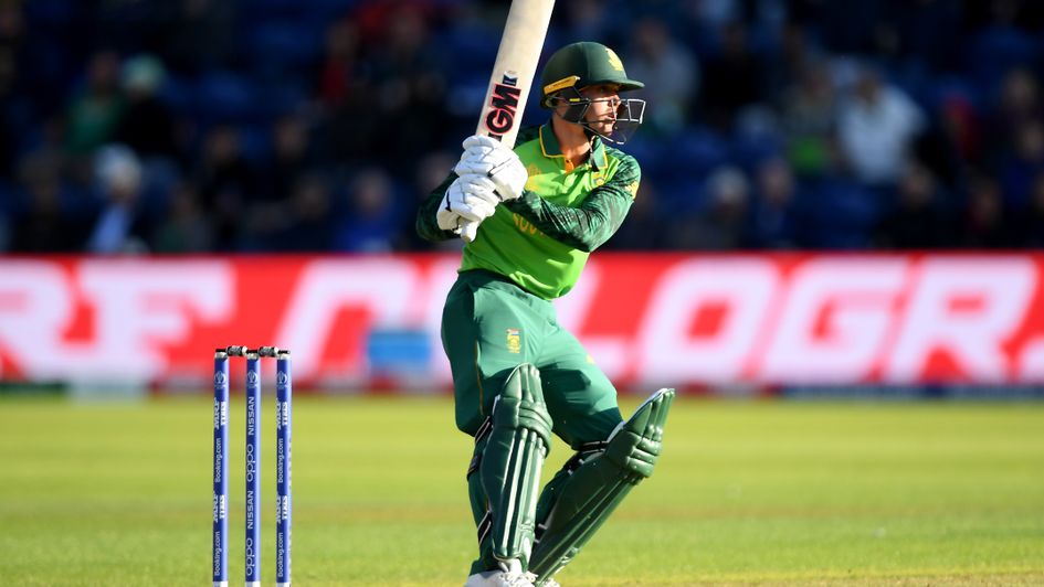 Quinton De Kock: Pictured in South Africa's Cricket World Cup win over Afghanistan
