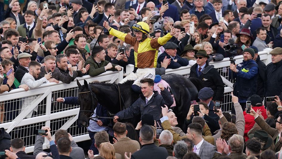 Paul Townend celebrates Gold Cup glory