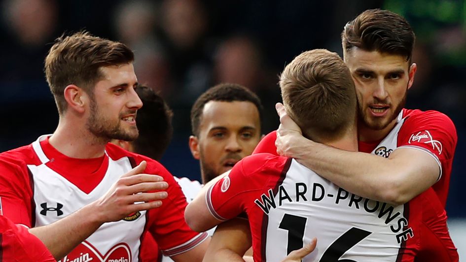 Celebrations for Wesley Hoedt and Southampton