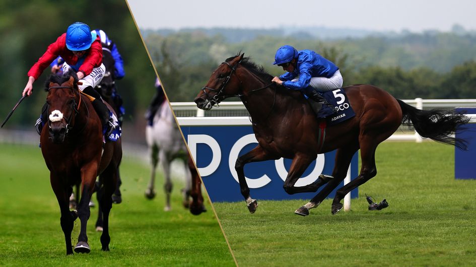 Bay Bridge (left) and Adayar take on Baaeed in the Champion Stakes