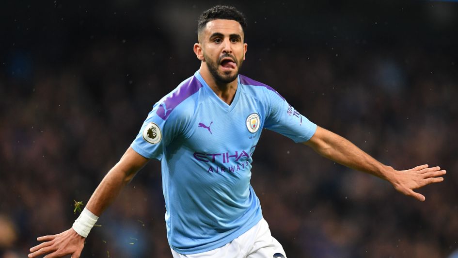 Riyad Mahrez: Manchester City winger celebrates his goal against Chelsea