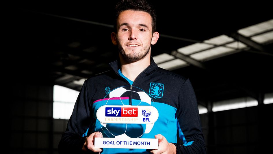 Aston Villa's John McGinn's strike against Sheffield Wednesday won the Championship Goal of the Month
