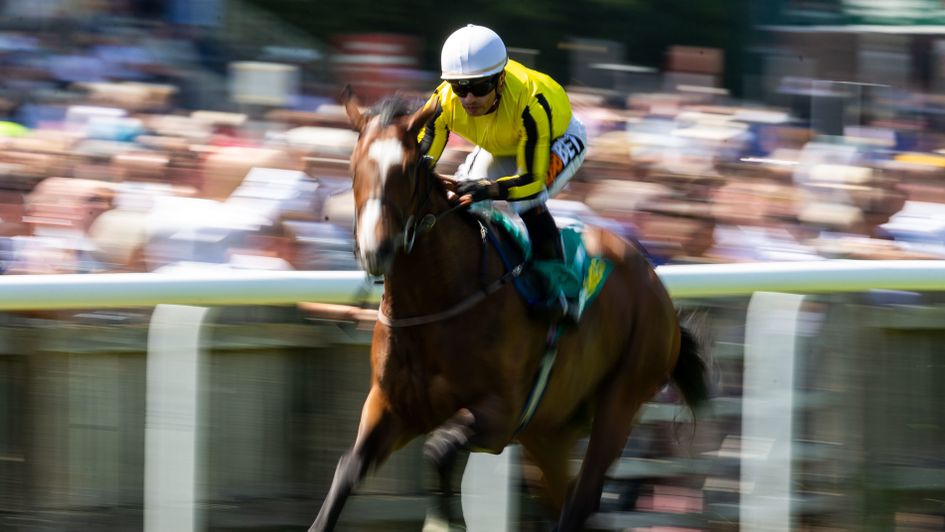 Pretty Polyanna is away and clear at Newmarket