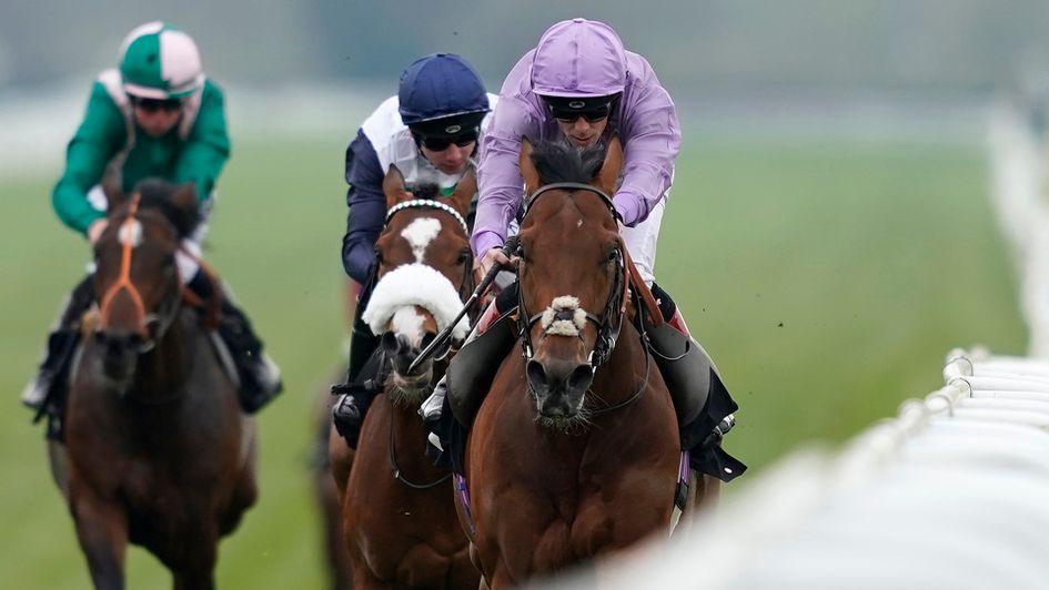 Ben Curtis riding King Ottokar (R) win The Dubai Duty Free Golf World Cup British EBF Conditions Stakes