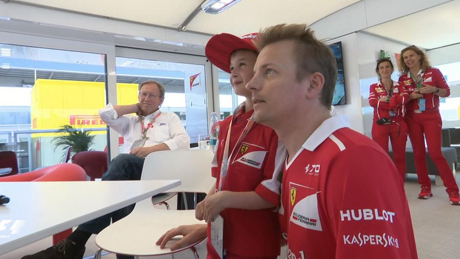 Kimi Raikkonen and his young fan