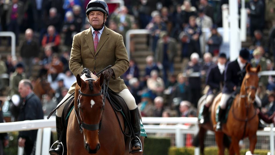 The retired Barbers Shop in the Retraining of Racehorses parade at Cheltenham