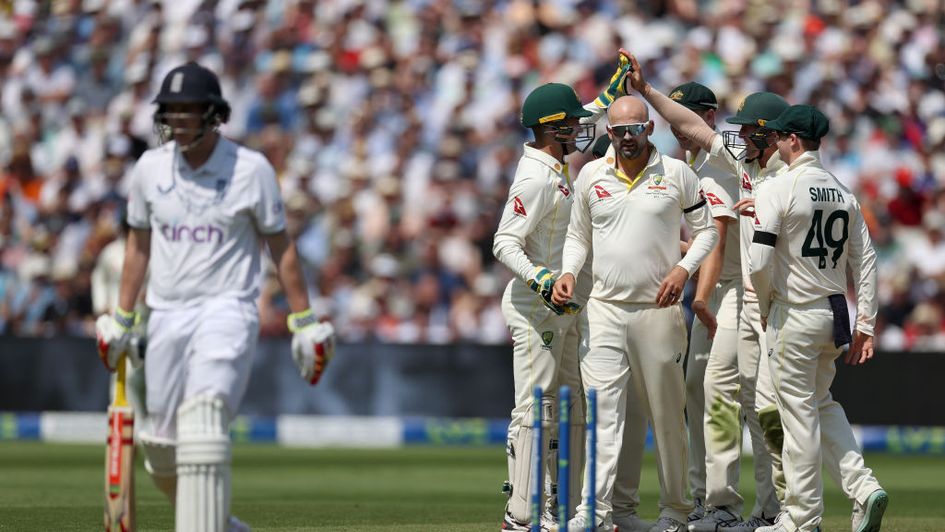 Harry Brook departs after cruelly losing his wicket