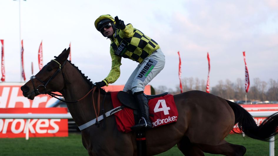 Nico De Boinville celebrates Sir Gino's comeback win