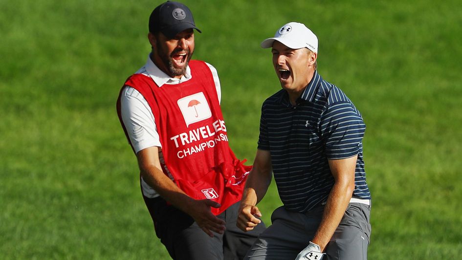 Jordan Spieth and caddie Michael Greller