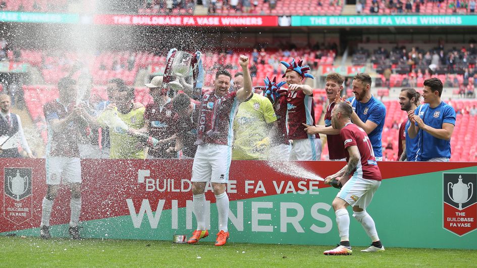 South Shields celebrate their FA Vase victory in 2017