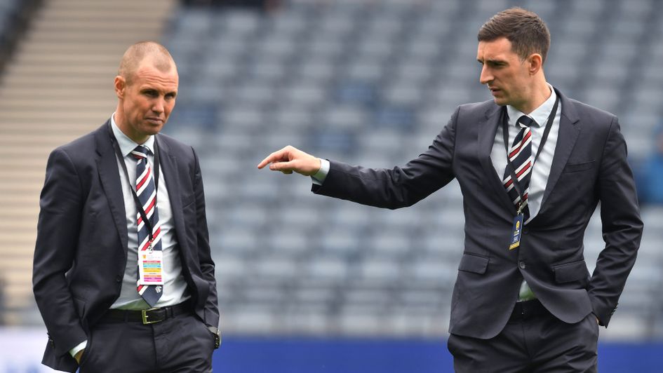 Kenny Miller and Lee Wallace before Rangers' 4-0 defeat against Celtic