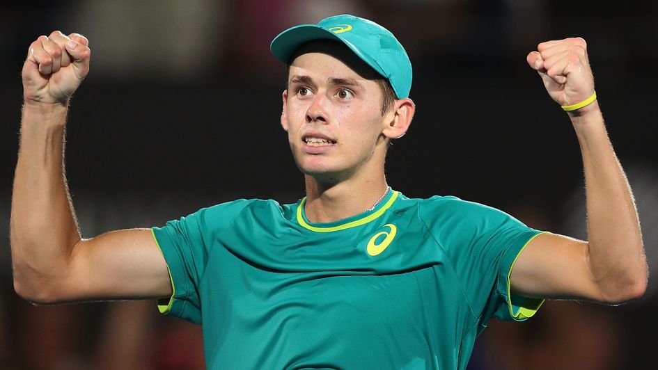 Alex De Minaur celebrates