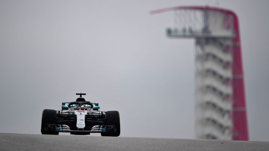 Lewis Hamilton on track during practice for the United States Grand Prix