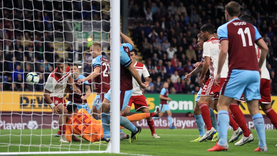 Burnley's Matej Vydra scores