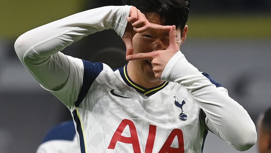 Heung-min Son celebrates