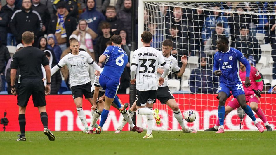 Cardiff's Ryan Wintle scores against Ipswich