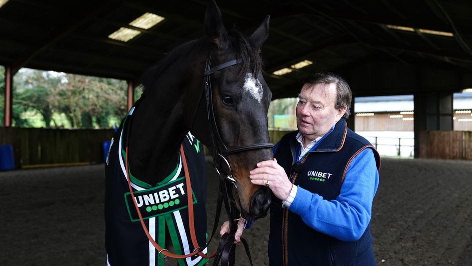 Shishkin and Nicky Henderson pictured at Seven Barrows
