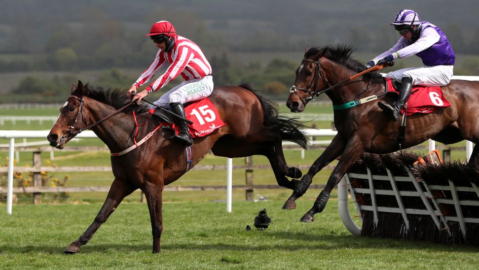 Cathal Landers riding Jiving Jerry (left)