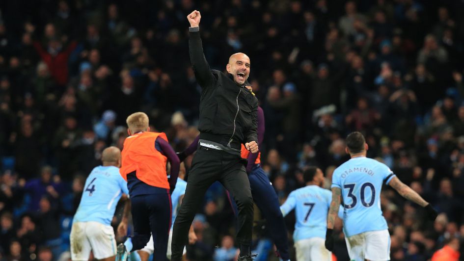 Pep Guardiola and Manchester City celebrate
