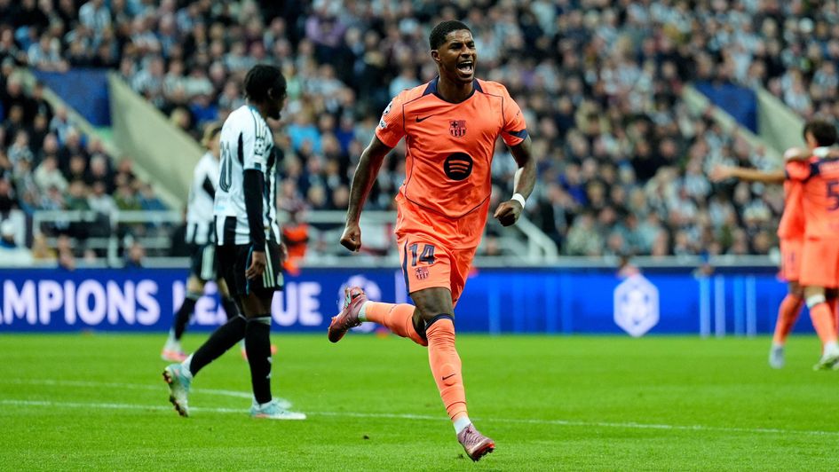 Marcus Rashford scored twice when Barcelona last met Newcastle