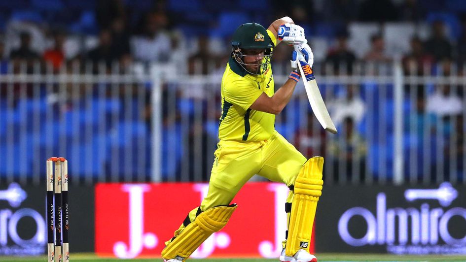 Aaron Finch in action for Australia