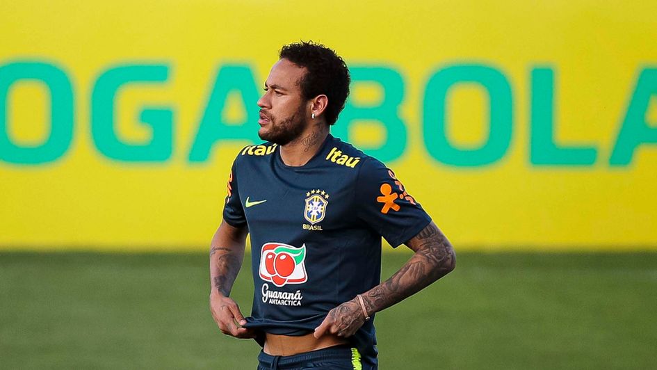 Brazilian superstar Neymar in training