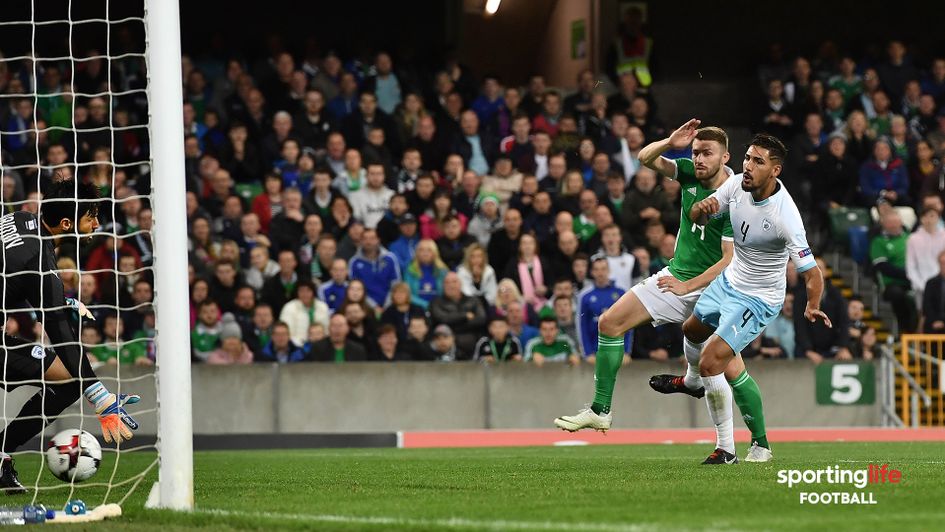 Stuart Dallas scores for Northern Ireland against Israel