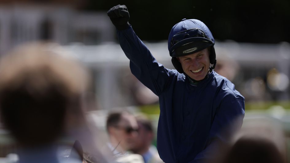 Tristan Durrell celebrates on Queen Maeve