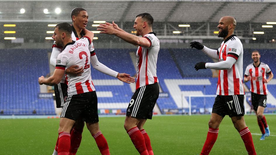Sheffield United's Daniel Jebbison celebrates after scoring the only goal of the game