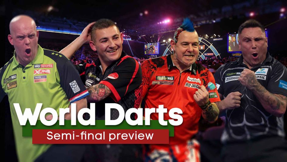 Michael van Gerwen, Nathan Aspinall, Peter Wright and Gerwyn Price bid for a place in the final