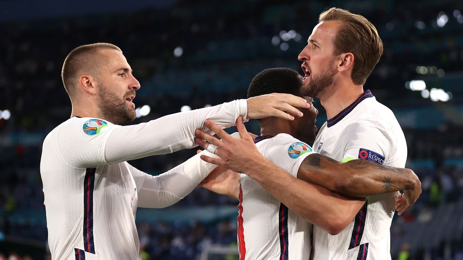 England celebrate during victory over Ukraine