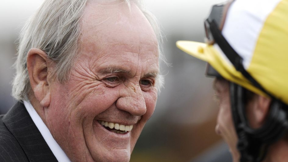 Richard Hannon is all smiles after Monsieur Chevalier's Super Sprint win