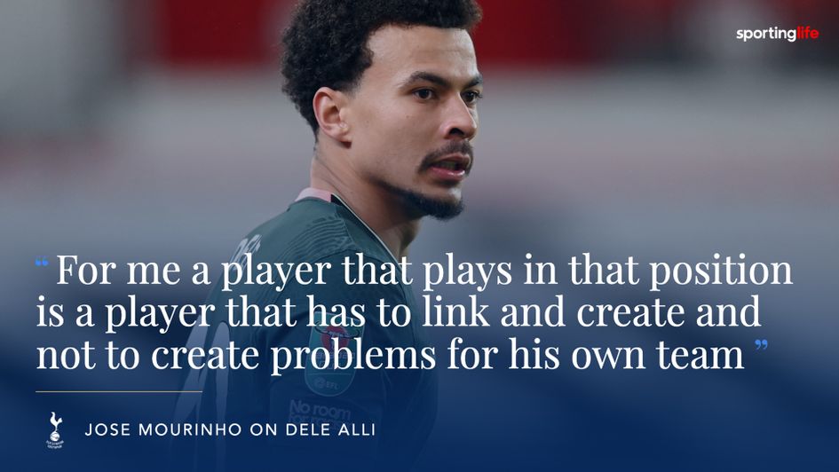 Jose Mourinho was not happy with Dele Alli