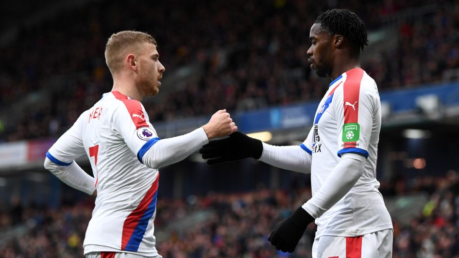 Celebrations for Crystal Palace's Max Meyer and Jeffrey Schlupp at Burnley
