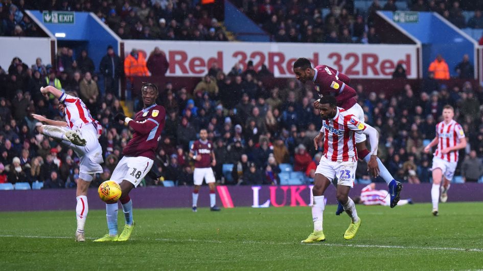 Jonathan Kodjia scores for Aston Villa against Stoke