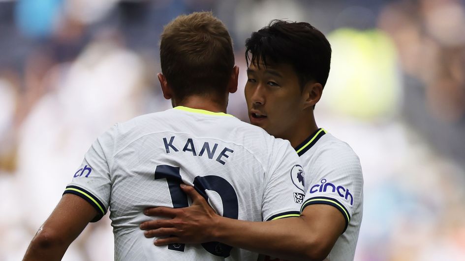 Harry Kane and Son Heung-min celebrate a goal