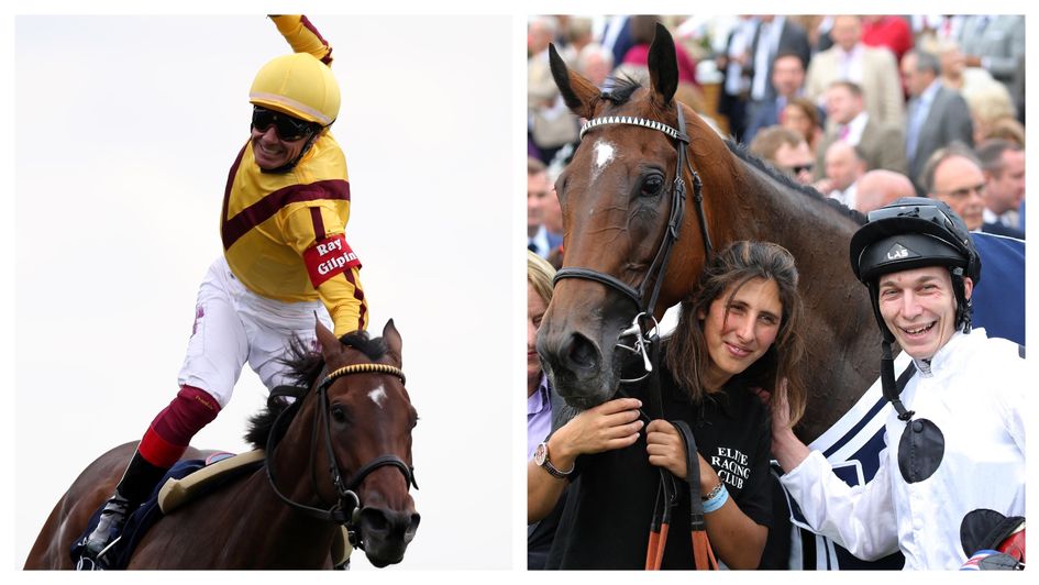 Frankie Dettori celebrates 'winning' the Nunthorpe, only for Luke Morris to have the last laugh