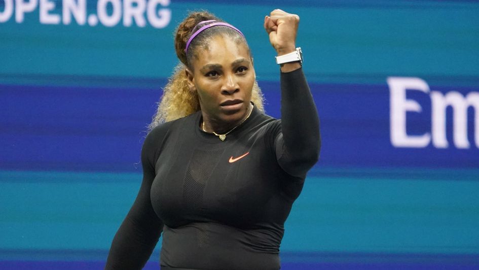 Serena Williams: The 37-year-old celebrates during her win over Caty McNally at the US Open