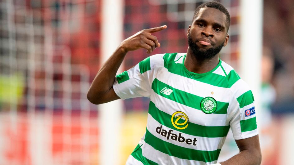 Odsonne Edouard celebrates his goal for Celtic against Salzburg in the Europa League