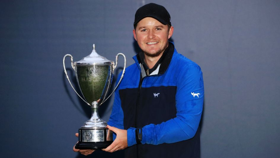 Eddie Pepperell with the British Masters trophy