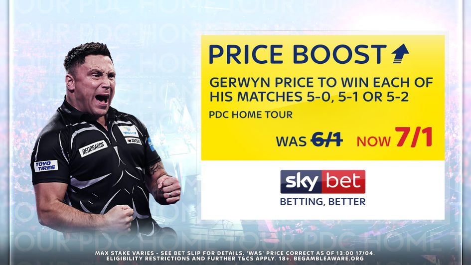 Click here to back Sky Bet's Price Boost for the PDC Home Tour on Saturday
